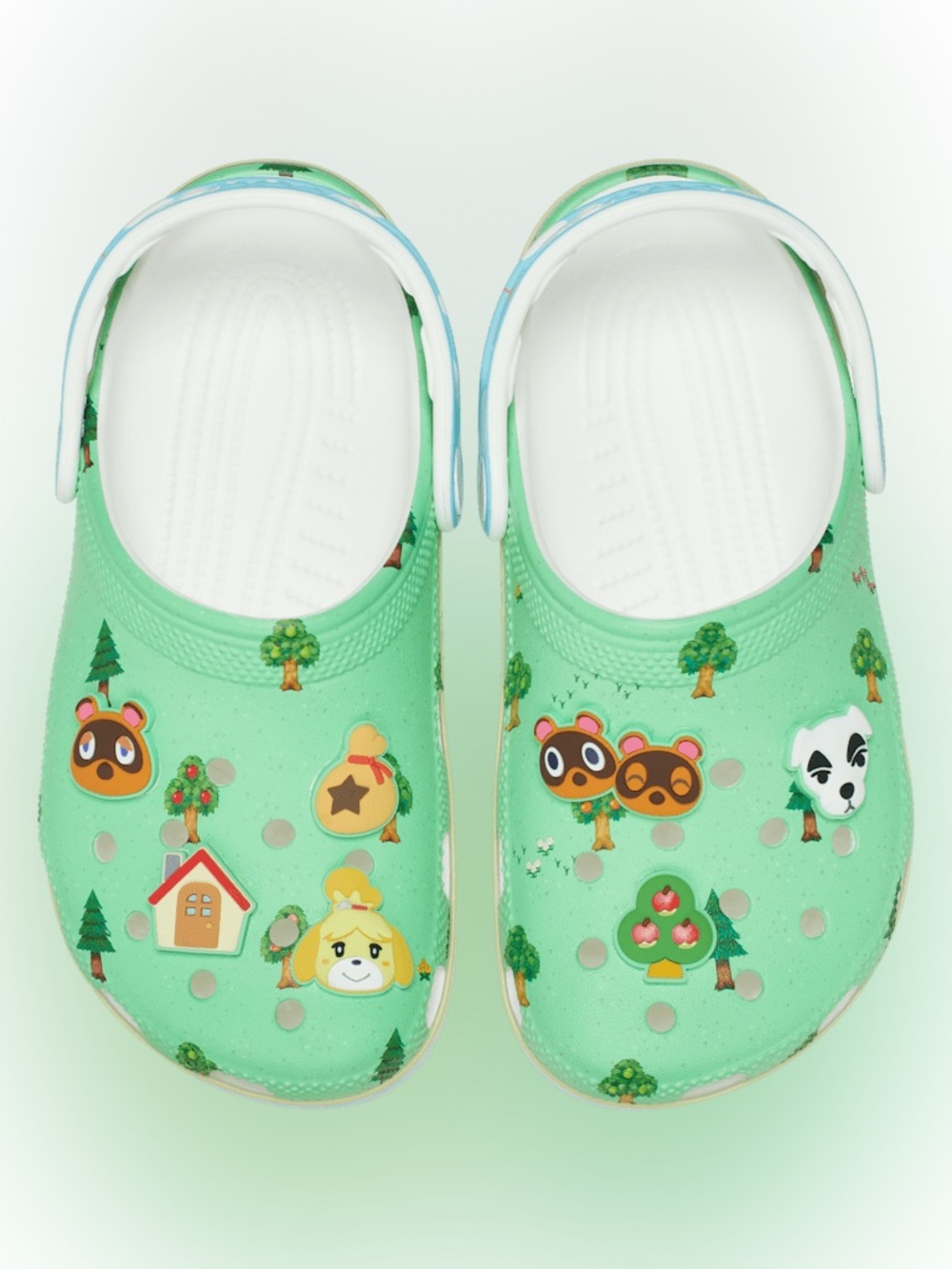 Crocs Animal Crossing Mint Green Character Clog Shoes with Animal Village Charms